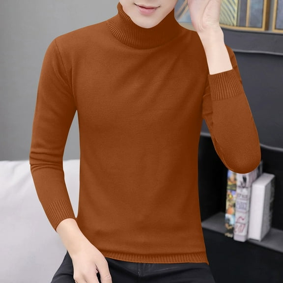 Men's Quarter Zip Sweater Half Turtleneck Style Knit Casual Winter Long Sleeve