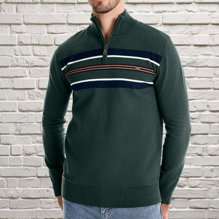 テリーCph/Golf BI COLOR MOCKNECKPULLOVER Cozy Fall Quarter Zip Pullover – Soft Forest Green Layer