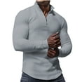 thumbnail image 1 of Men's Quarter Zip Sweaters Slim Fit Lightweight Cotton Knitted Casual Mock Neck Pullover Sweaters, 1 of 1