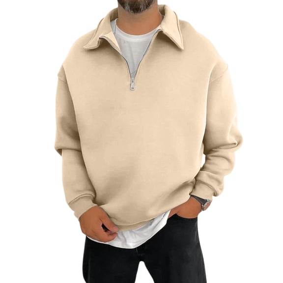 Men's Quarter Zip Sweaters Slim Fit Long Sleeve Pullover Mock Neck Business Casual Dress Sweater