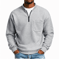 thumbnail image 1 of Men's Quarter Zip Sweatshirt Stand Collar Pullover Top with Chest Pocket Relaxed Fit Casual Sweatshirts, 1 of 2
