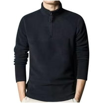 Men's Quarter Zip Thermal Fleece Lined Henley Shirt, Fall Winter Thick Soft Pullover Collar Golf Sweatshirt