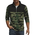 thumbnail image 1 of Men's Quarter Zip Utility Fleece Pullover Military Camouflage Quilted Sweater Slim Fit Turtleneck Warm Dress Sweatshirt, Durable and Functional, Ideal for Outdoor Adventures,Camouflage,M, 1 of 5