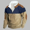 thumbnail image 1 of Men's Quarter Zip up Pullover Slim Fit Mock Neck Long Sleeve Sweaters Casual Corduroy Sweatshirts, 1 of 3
