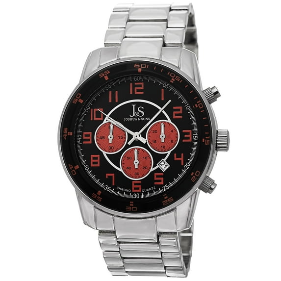 Men's Quartz Chronograph Date Orange Bracelet Watch