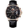 thumbnail image 1 of Men’s Quartz Chronograph Watch, Genuine Leather Strap Wrist Watch, 3ATM Waterproof Luminous Business Dress Watch, 1 of 5