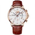 thumbnail image 1 of Men’s Quartz Chronograph Watch, Genuine Leather Strap Wrist Watch, 3ATM Waterproof Luminous Business Dress Watch, 1 of 5