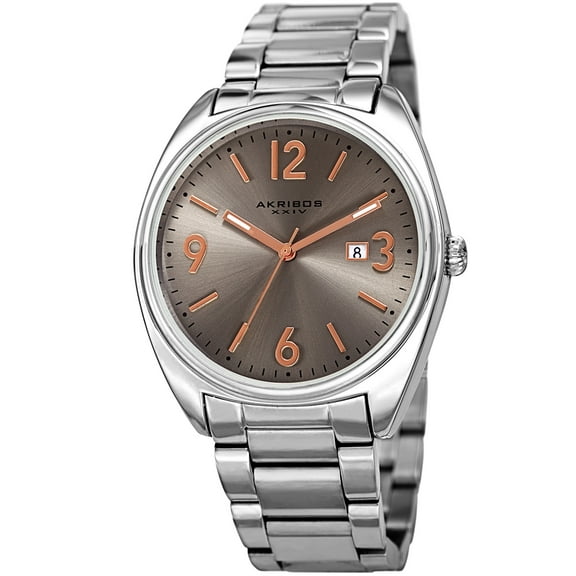 Men's Quartz Date Stainless Steel Silver-Tone Bracelet Watch