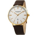 thumbnail image 1 of Men's Quartz Easy-to-Read Date Leather Gold-Tone Strap Watch, 1 of 7