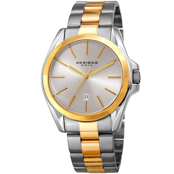 Men's Quartz Easy-to-Read Stainless Steel Two-Tone Bracelet Watch