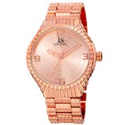 Mens Quartz Etched Pattern Dial Edgy Rose-Tone Bracelet Watch