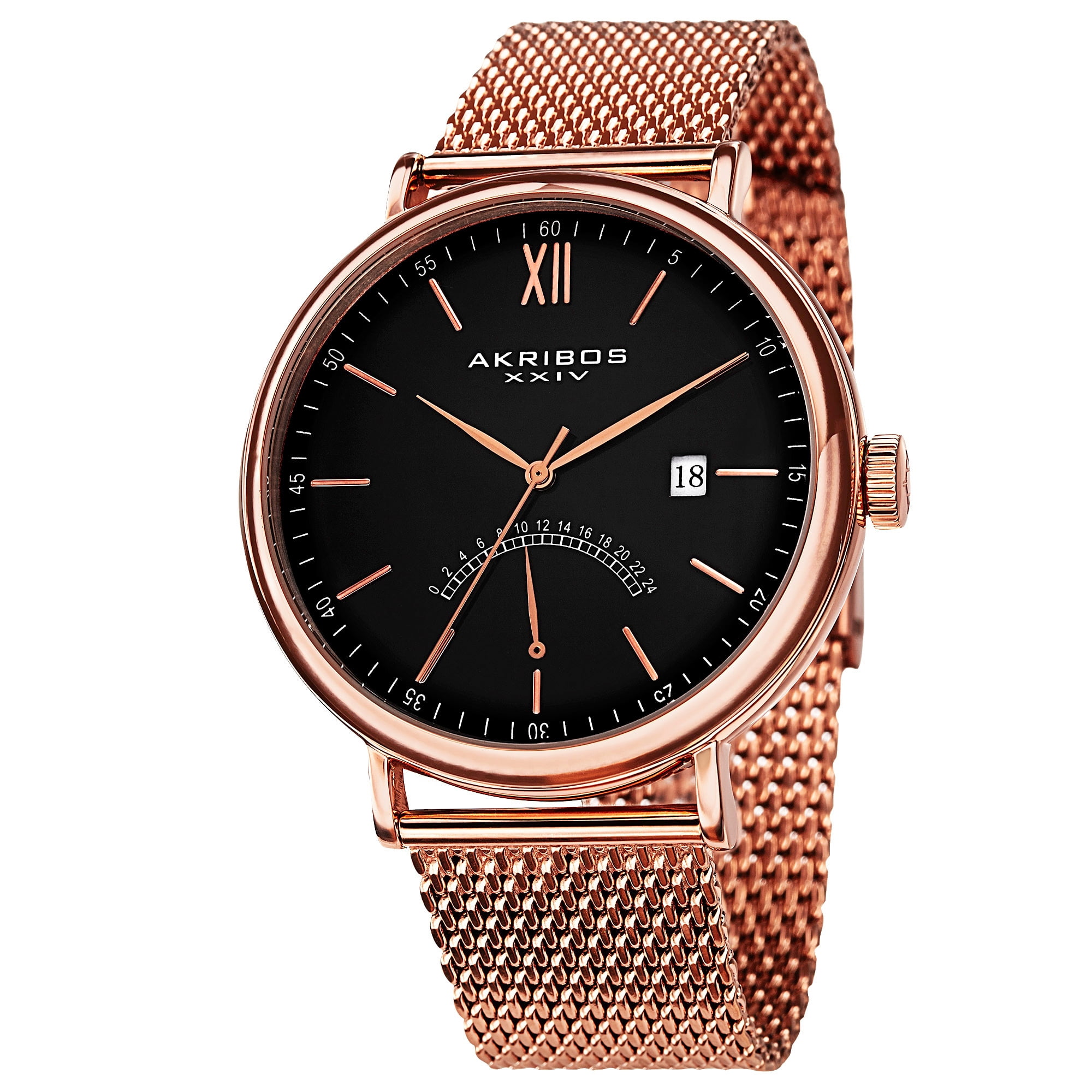 NWT Akribos XXIV Akribos Ultimate Chronograph Rose Gold-Tone Men\'s Watch Akribos XXIV Rose Gold Case Wristwatches for sale | eBay main image 2