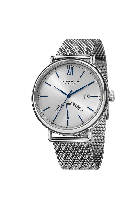 Men's Quartz GMT & Date Stainless Steel Silver-Tone Strap Watch
