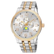 Mens Quartz Multifunction Alloy Two-Tone Bracelet Watch