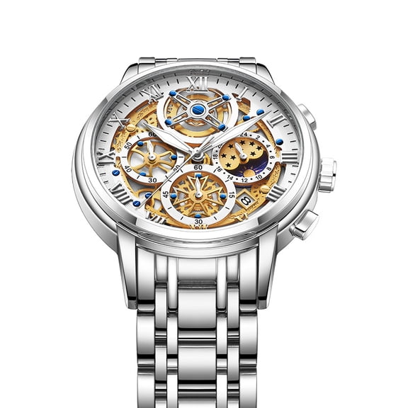 Men's Quartz Multifunctional Waterproof Hollow Concept Watch