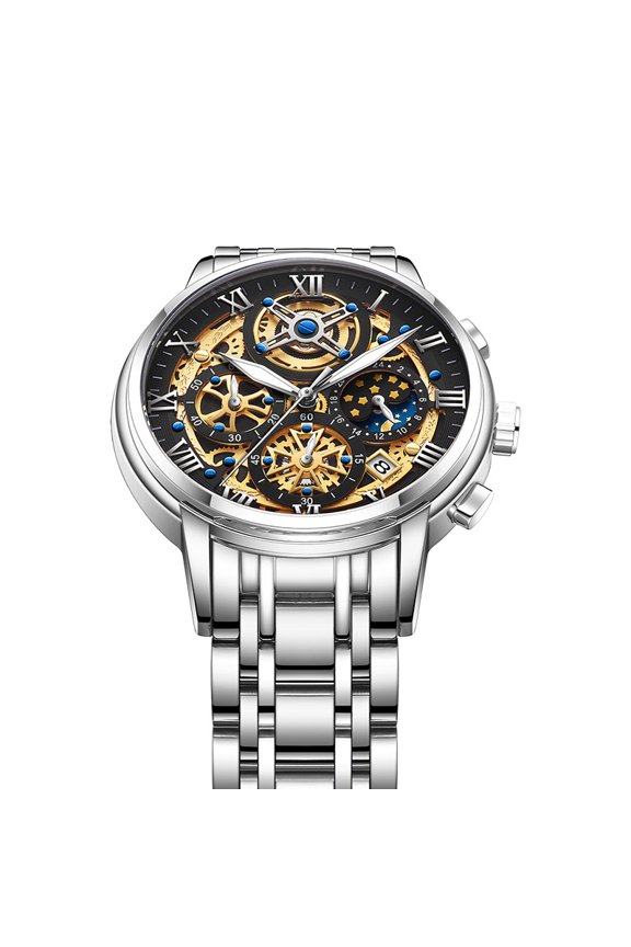 Men's Quartz Multifunctional Waterproof Hollow Concept Watch