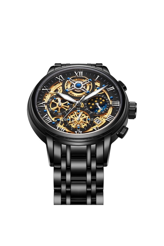 Men's Quartz Multifunctional Waterproof Hollow Concept Watch