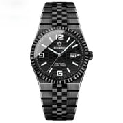 Mens Quartz Watch 40mm, black Dial, Date, Luminous, 30M Waterproof, Stainless Steel Wristwatch