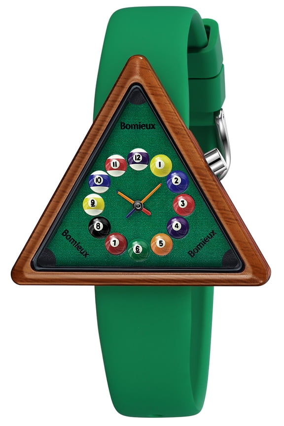 Men's Quartz Watch Creativity Billiard-Inspired Watch Dial with Colorful Hands and Silicone Strap Surprise Gifts for Men Creativity Gift
