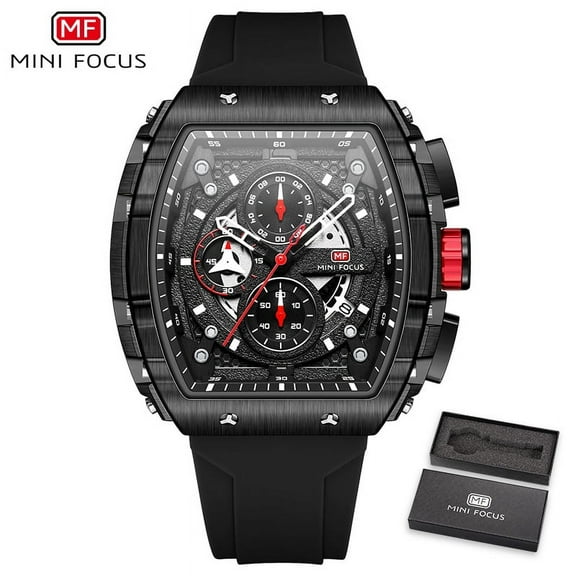 Men's Quartz Watch Luxury Top Sport Watches Silicone Strap Waterproof Chronograph Quartz Wristwatches