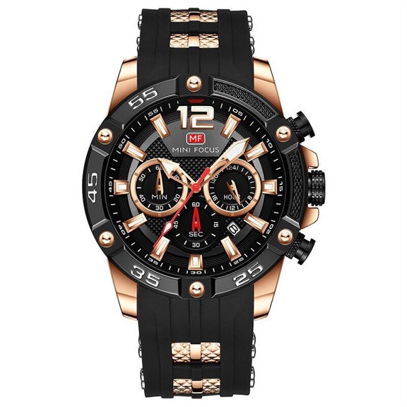 Men's Quartz Watch Luxury Top Sports Quartz Wristwatch Waterproof Chronograph Watches Silicone Strap