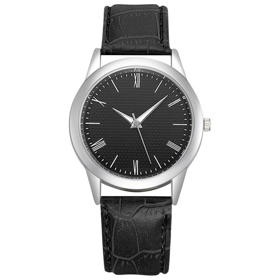 Men's Quartz Watch Pu Leather Strap Large Dial Simple Fashion Watch High Strength Glass Face