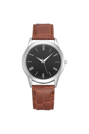Men's Quartz Watch Pu Leather Strap Large Dial Simple Fashion Watch High Strength Glass Face