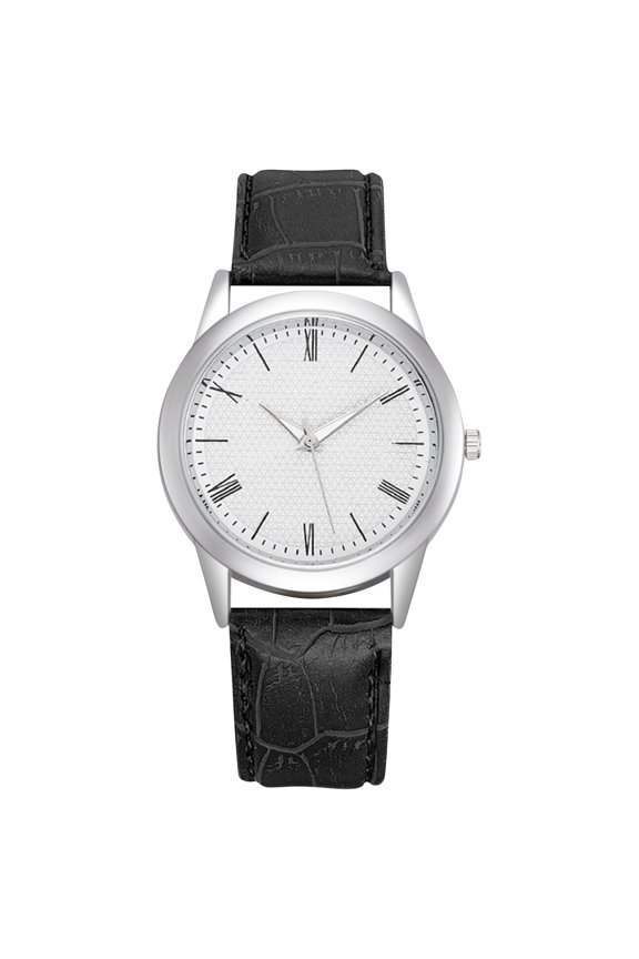 Men's Quartz Watch Pu Leather Strap Large Dial Simple Fashion Watch High Strength Glass Face
