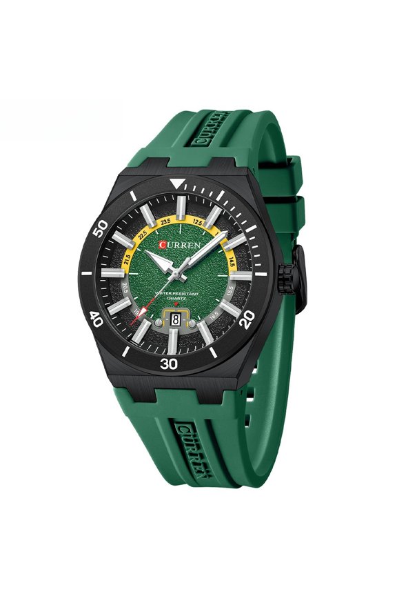 Men's Quartz Watch, Silicone Strap Waterproof Sports Watch with Large Dial, Multi Sub-Dial Design and Date Display, Analog Wristwatch for Casual Outdoor Wear, Birthday Gift for Men