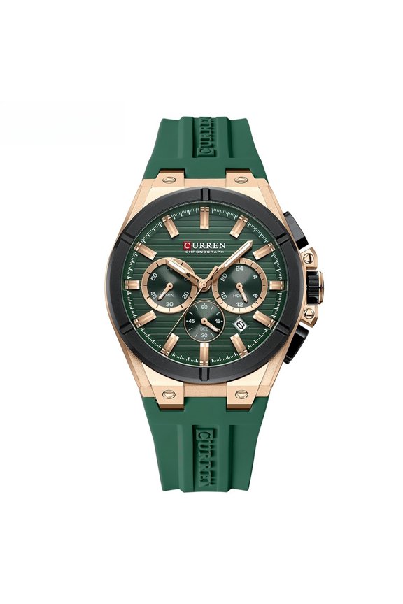 Men's Quartz Watch, Silicone Strap Waterproof Sports Watch with Large Dial, Multi Sub-Dial Design and Date Display, Analog Wristwatch for Outdoor Casual Wear, Birthday Anniversary Gift for Men