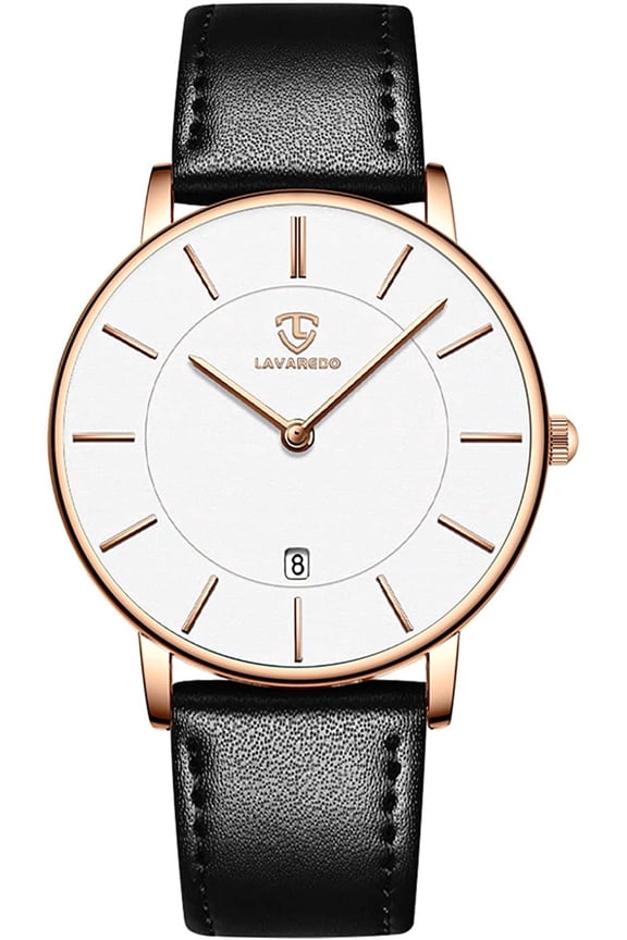Men’s Quartz Watch Ultra-Thin Minimalist Dial Fashion Man Watch with Date Window, Leather Strap Waterproof Watch for Man Perfect Gift