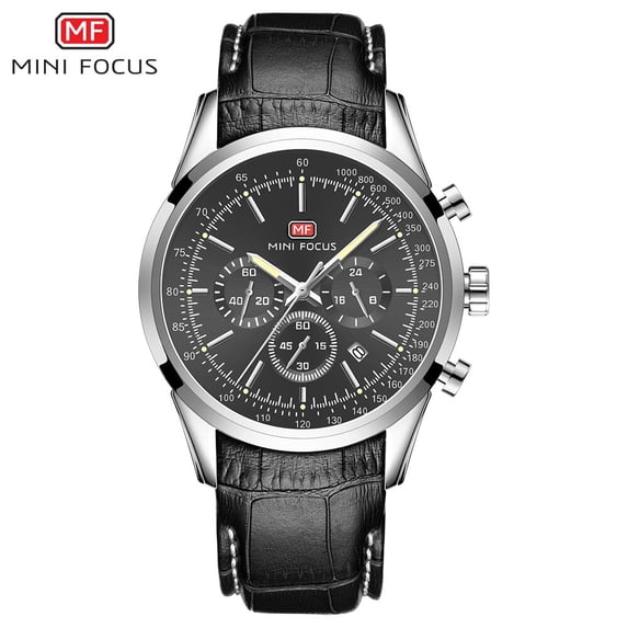 Men's Quartz Watch Waterproof Luxury Wristwatch Leather Strap