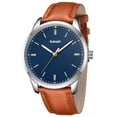 thumbnail image 1 of Men’s Quartz Watch with Large Face, Luminous Hands, Hardened Crystal Lens and Leather Strap Waterproof Water for Man | Ideal Gift for Him, 1 of 7
