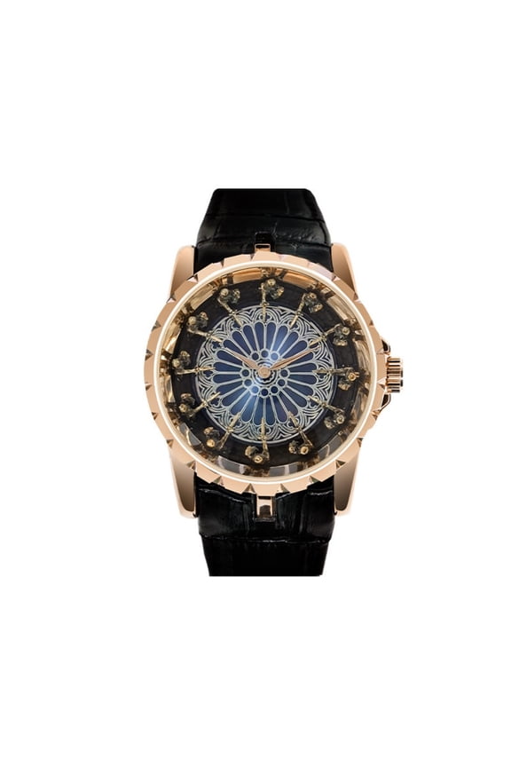 Men's Quartz Watches, Luxury Dress Watch for Men, Leather Strap Analog Watch, Unique Knight Inspired Dial Watch, Artistic Fashion Wrist Watch, Business Casual Statement Timepiece