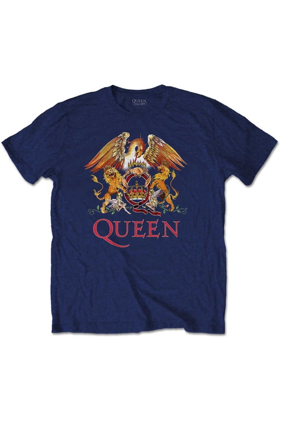 Men's Queen Classic Crest Slim Fit T-shirt Large Navy