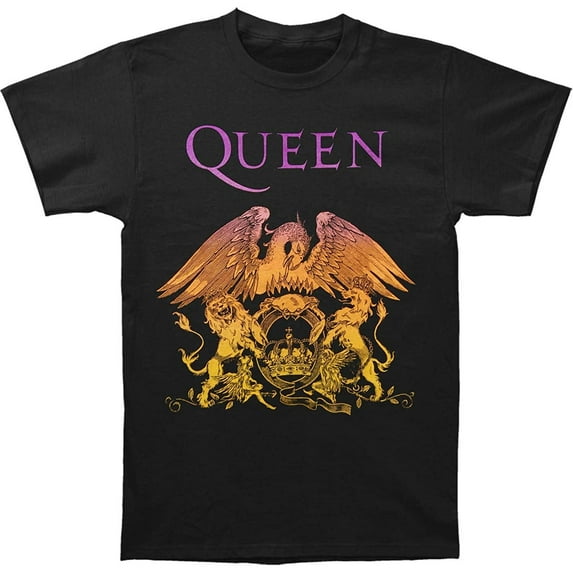 Men's Queen Crest Gradient Tee Slim Fit T-shirt Large Black