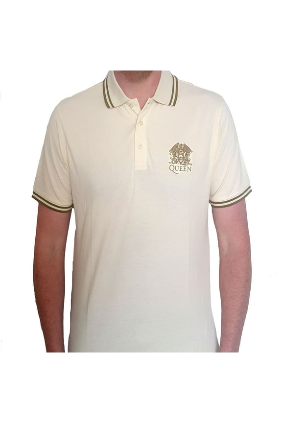 Men's Queen Crest Logo (Import) Polo Shirt Large Natural