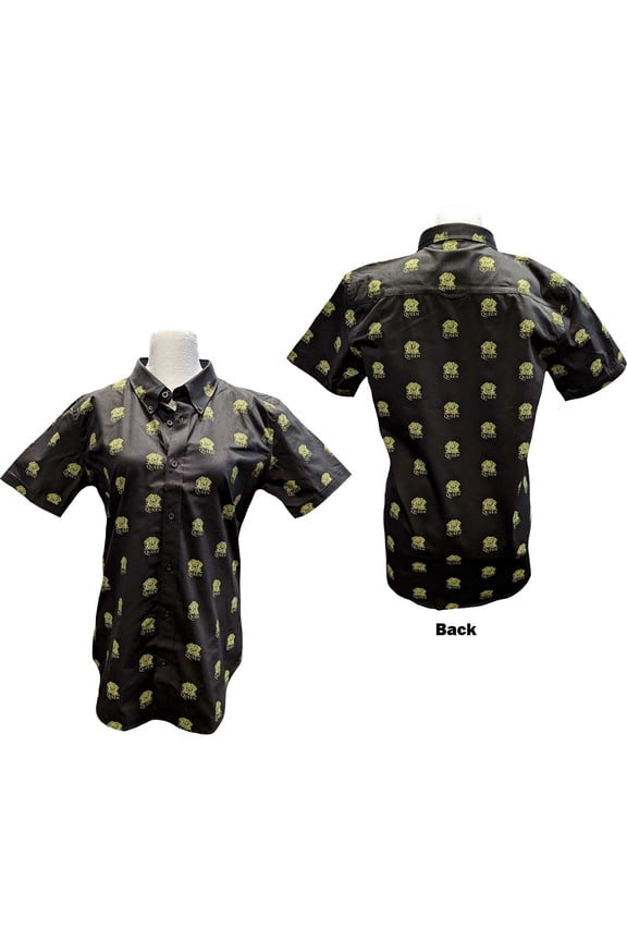 Men's Queen Crest Pattern (All Over Print) Dress Shirt XX-Large Black