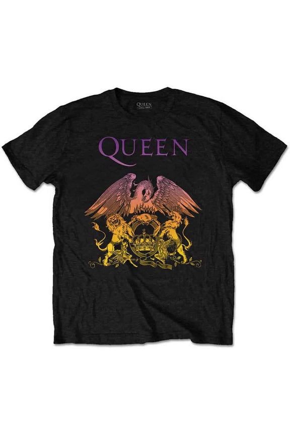 Men's Queen Gradient Crest T-shirt Small Black
