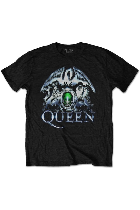 Men's Queen Metal Crest T-shirt XX-Large Black