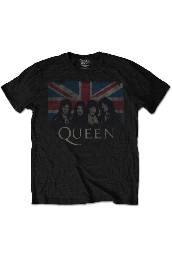 Men's Queen Union Jack T-shirt Small Black