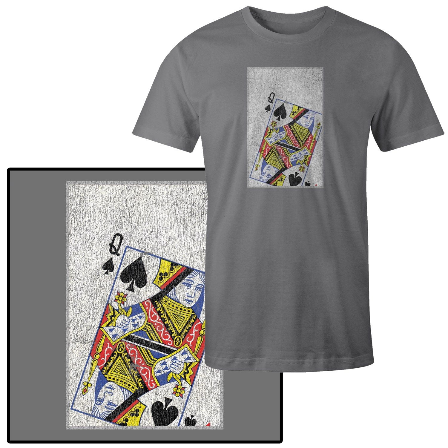 Men s Queen of Spades Playing Card T Shirt Walmart