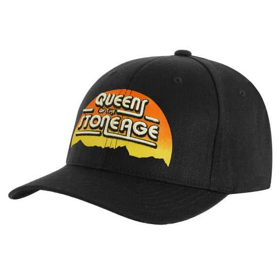 Men's Queens Of The Stone Age Sunrise Logo Baseball Cap Adjustable Black