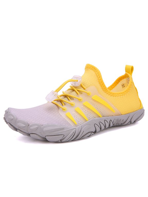 Men's Quick‑Adjust Bungee Lace Water Shoes, Breathable Mesh Upper Split Toe Flexible Non‑Slip Outsole for Beach Swimming and Outdoor Sports