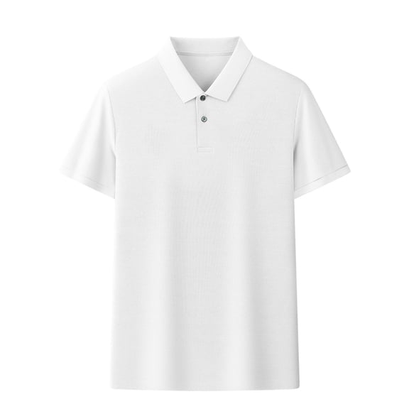 Men's Quick-Dry Active Shirts Short Sleeve Performance for Golf Tennis Daily Casual Collared T-Shirt White 48