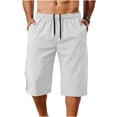 thumbnail image 1 of Men's Quick Dry Athletic Shorts Knee-Length Drawstring Waist Workout Shorts with Pockets for Gym Running Beach, 1 of 5
