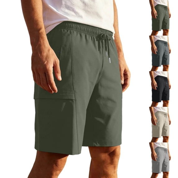 Men's Quick Dry Athletic Shorts with Zippered Pockets Elastic Waist Drawstring Casual Training Lightweight Breathable Gym Workout Running Beach Hiking Summer Essentials | JASKFLY,Dark Gray L