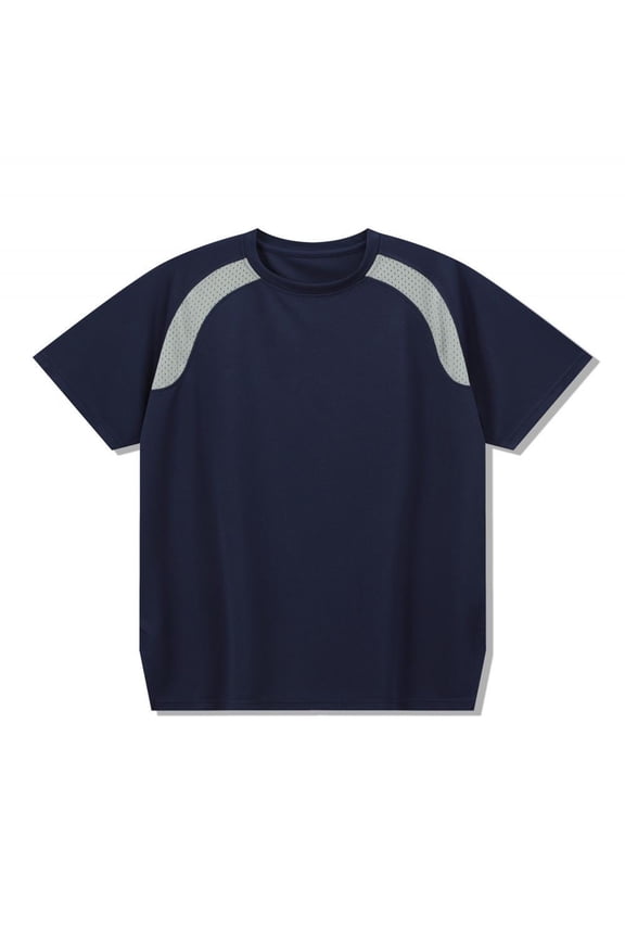 Men's Quick Dry Athletic T-Shirt, Breathable Short Sleeve Training Shirt Top for Gym & Sports Navy