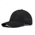 thumbnail image 1 of Men's Quick Dry Baseball Cap, Laser Cut Mesh Breathable Snapback Hat with Curved Brim, Lightweight Sun Hat for Running, Golf, Hiking, Work, Outdoor Activities, 1 of 2