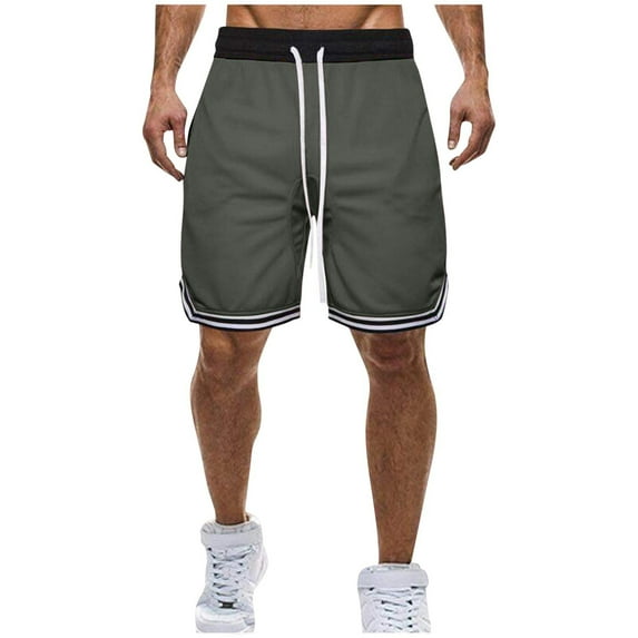 Men's Quick-Dry Basketball Shorts - Lightweight Mesh with Zipper Pockets | Stretchy Athletic Gym Shorts with Drawstring Waist